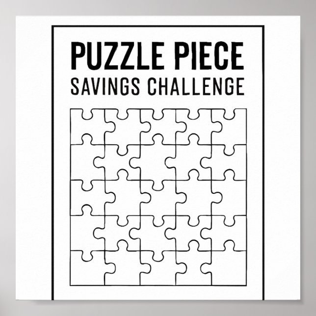 Puzzle Piece Sparen Challenge Tracker Poster (Vorne)
