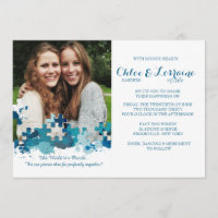 Puzzle Pieces Foto Hochzeit Einladung