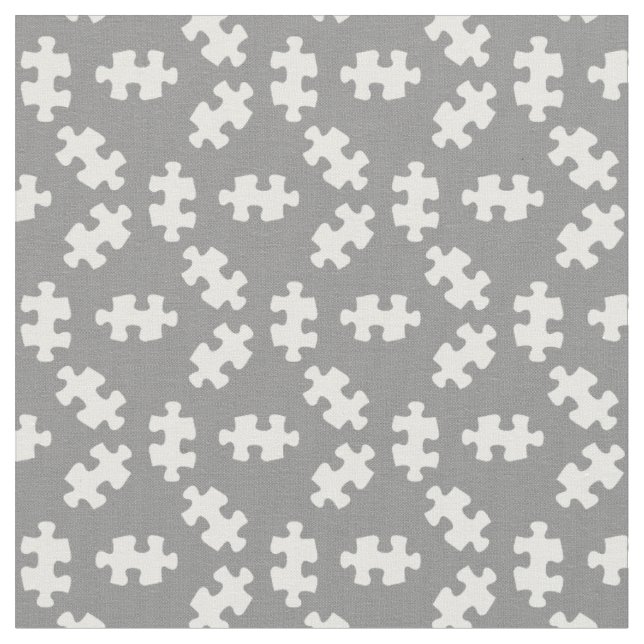 Puzzle Pieces Grau und Weiß Stoff (Nahaufnahme)