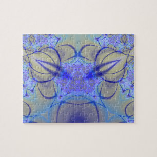 Puzzle Pierre Art fractal violet et jaune