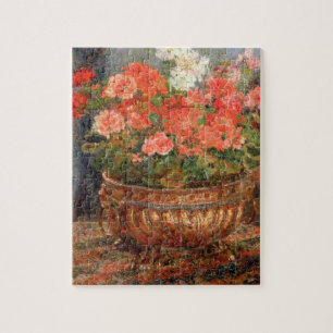 Puzzle Pierre géraniums de Renoir un   dans un bassin de
