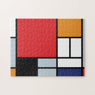 Puzzle Piet Mondrian - Composition avec grand plan rouge
