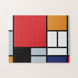Puzzle Piet Mondrian - Composition avec un grand plan rou
