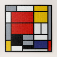 Piet Mondrian, grande composition avec plan rouge