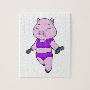 Puzzle Pig Fitness Dumbbell