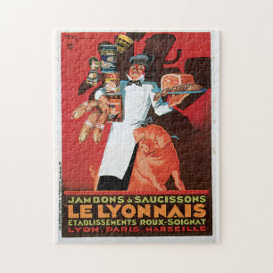 Puzzle Pig Pork Ham Le Lyonnais Vintage Food
