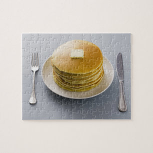 Puzzle Pile de crêpes au beurre sur une assiette
