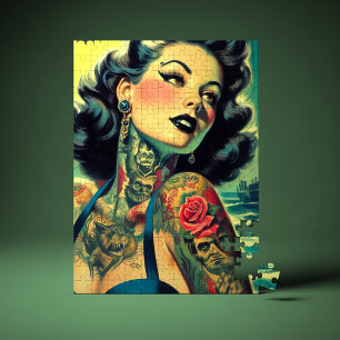 Puzzle Pin-up gothique rétro