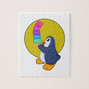 Puzzle Pingouin avec crème glacée