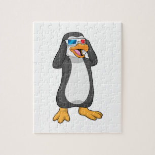 Puzzle Pingouin avec lunettes