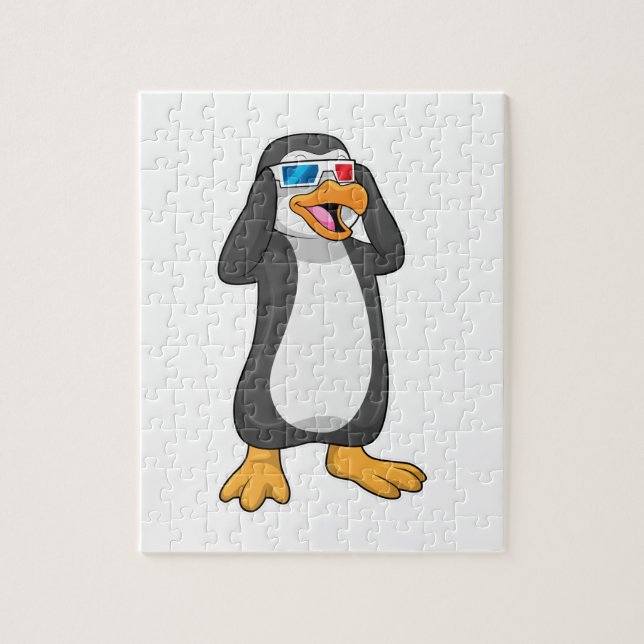 Puzzle Pingouin avec lunettes (Vertical)