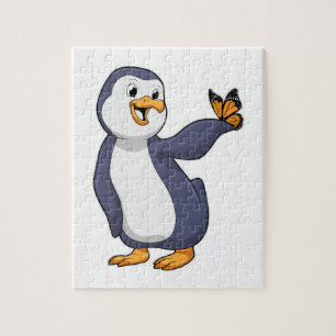 Puzzle Pingouin avec papillon