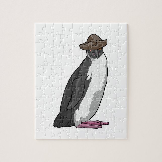 Puzzle Pingouin comme pirate avec Casquette (Vertical)