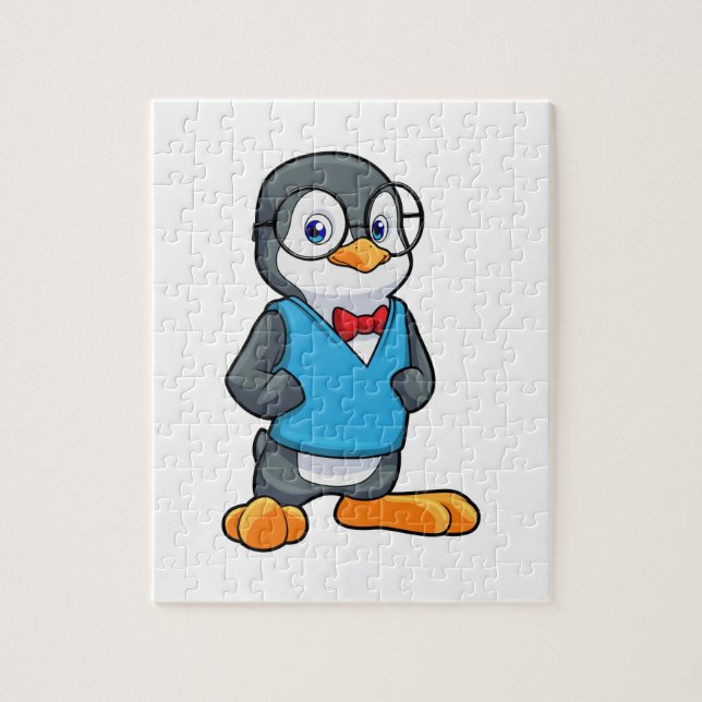Puzzle Pingouin Nerd avec lunettes (Vertical)