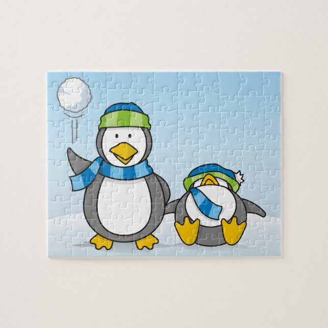 Puzzle Pingouins à neige (Horizontal)
