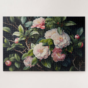 Puzzle Pink Camellias Jigsaw