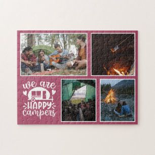 Puzzle Pink Camping 4 Photo Collage Keepsaké