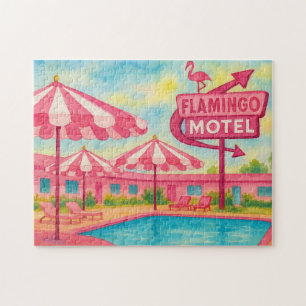 Puzzle Pink Flamant rose Hotel Pool Beach Summer Vibes