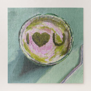 Puzzle Pink Green Matcha Love Thé Art Moderne Encore Vie