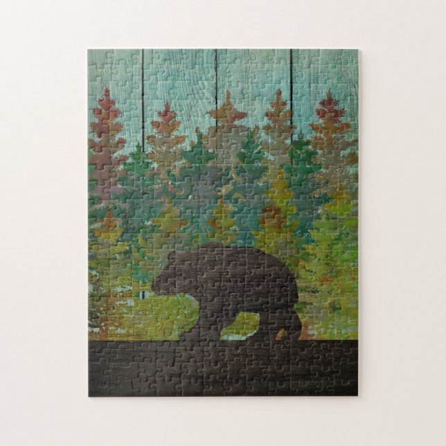 Puzzle Pins rustiques et ours (Vertical)