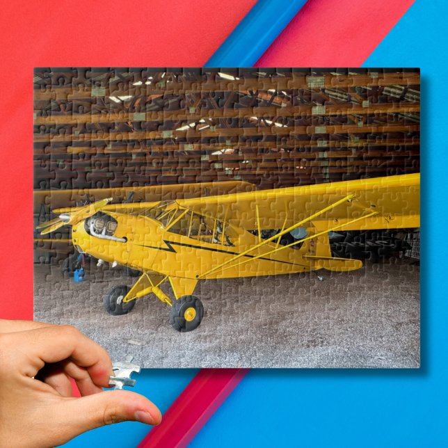 Puzzle Piper Cub J3 Jaune Avion Photo Nuit de Famille (Créateur téléchargé)