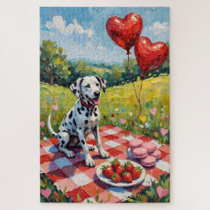 Puzzle Pique-nique de la Saint-Valentin pour chien dalmat