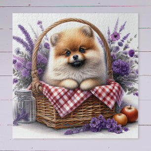 Puzzle Pique-nique Fleur sauvage Poméranien Chien Chien C
