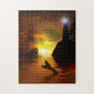 Puzzle Pirate Ship, Lighthouse and Whale's Tail