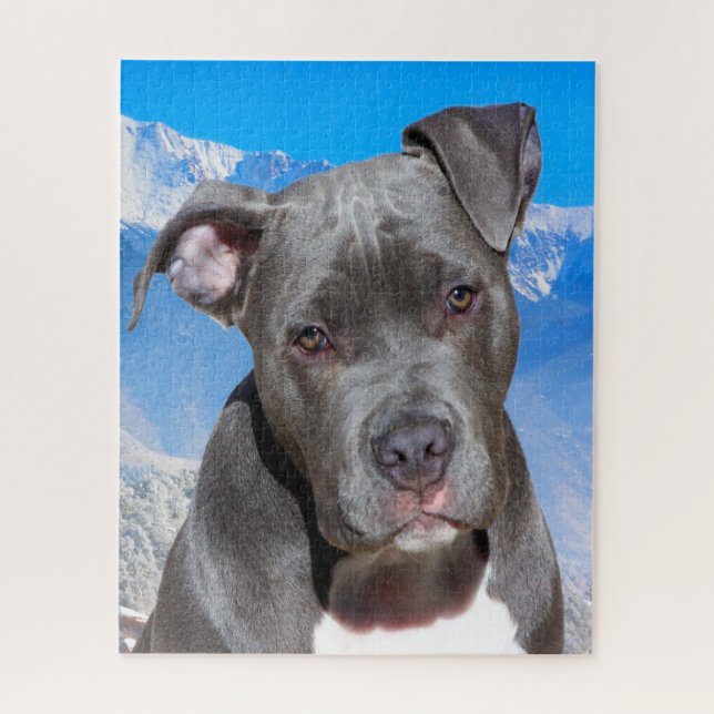 Puzzle Pitbull Dog. (Vertical)