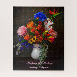 Puzzle Pitcher floral encore vie Anniversaire personnalis