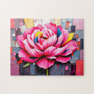 Puzzle Pivoine délicate dans un style abstrait moderne