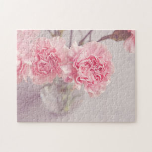 Puzzle Pivoines assez roses dans le vase en verre