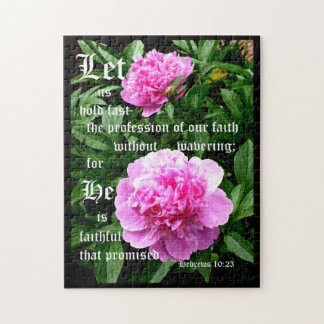 Puzzle Pivoines par Pearl avec Hébreux 10:23