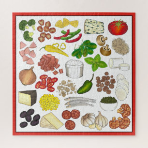 Puzzle Pizza Party Topings Italien Food Pizzeria Pie