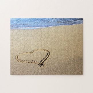Puzzle Plage de coeur d'amour