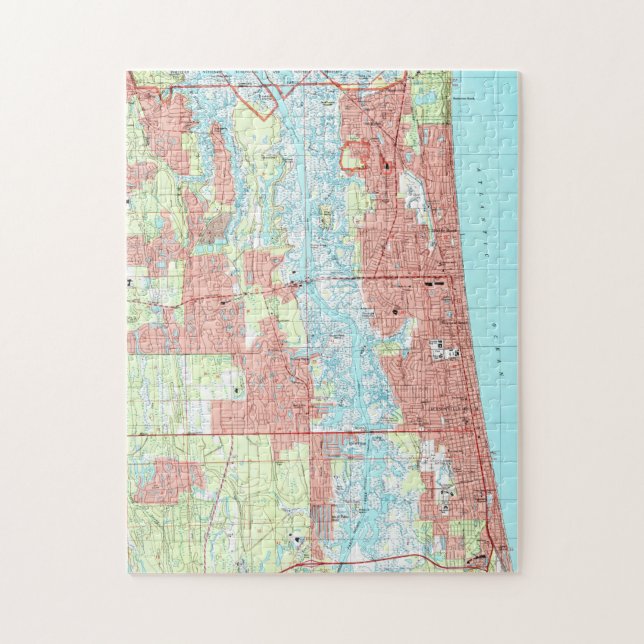 Puzzle Plage de Jacksonville et carte atlantique de la (Vertical)