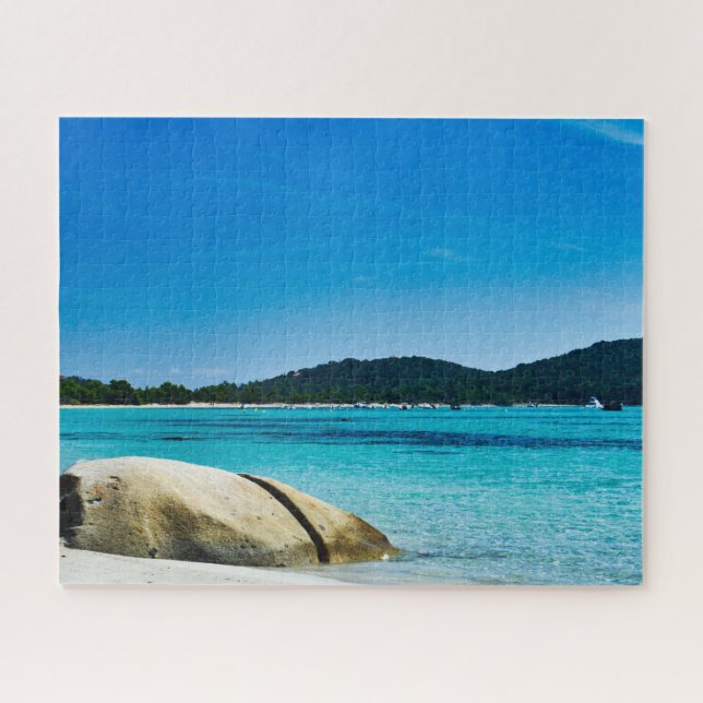 Puzzle Plage de sable blanc eau turquoise (Horizontal)