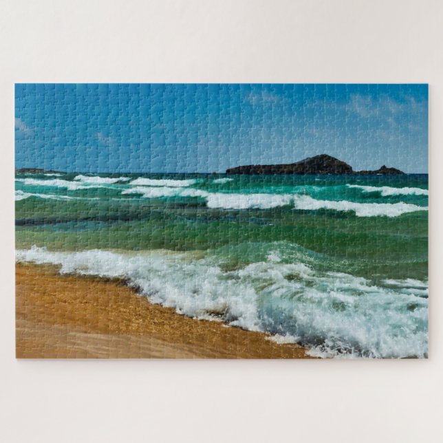 Puzzle Plage de sable doré Italie mer agitée (Horizontal)