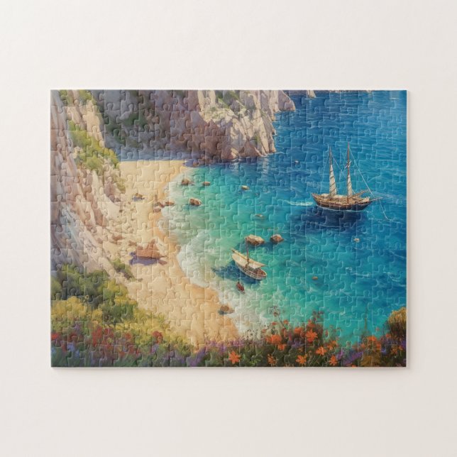 Puzzle Plage en Grèce (Horizontal)