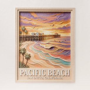 Puzzle Plage Pacifique San Diego 3D Surf Voyage Texturé