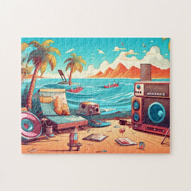 Puzzle Plage Retro (Horizontal)