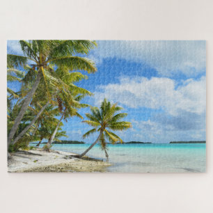Puzzle Plage tropicale du Pacifique avec palmier
