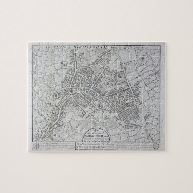 Puzzle Plan de Birmingham, 1731, édité 1789 (engravin (Horizontal)