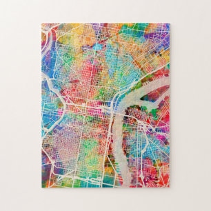 Puzzle Plan de ville de Philadelphie Pennsylvanie