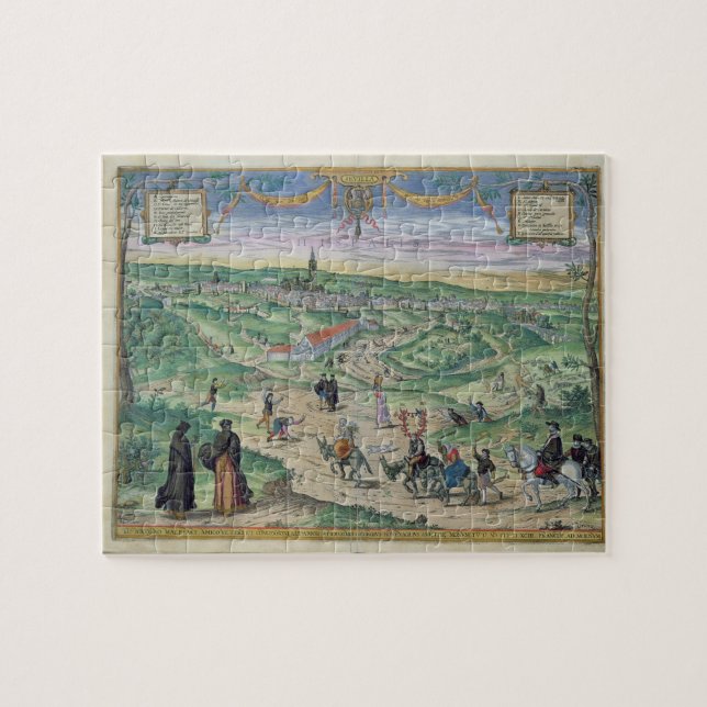 Puzzle Plan de ville de Séville, de 'Civitates Orbis (Horizontal)