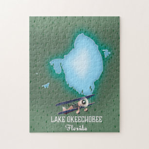 Puzzle Plan du lac Okeechobee Floride.