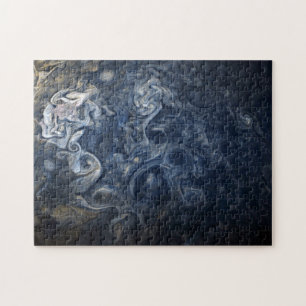 Puzzle Planète Jupiter Blues Blue White Juno Cam Swirling