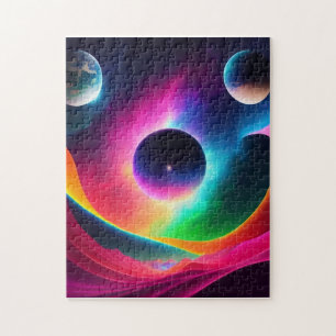 Puzzle Planètes colorées dans l'espace