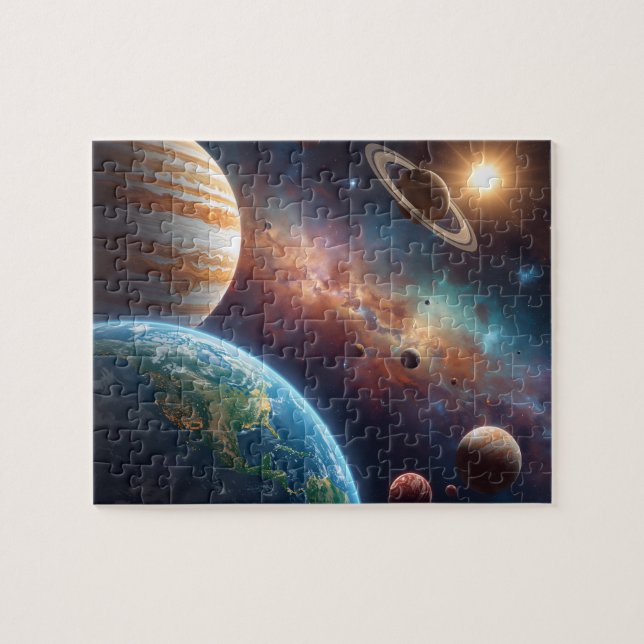 Puzzle Planètes de l'espace profond Nébuleuse Jupiter Ter (Horizontal)
