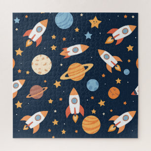 Puzzle Planètes Fusées Espace Motif Mignon